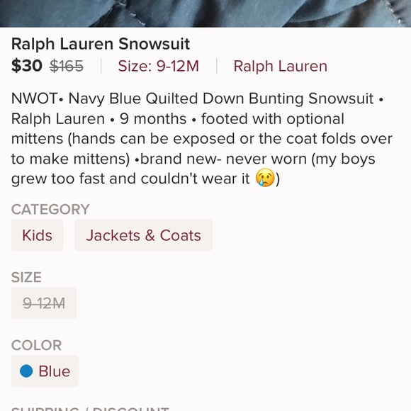 🚫SOLD🚫 NWOT Ralph Lauren Bunting Snowsuit - Picture 5 of 5